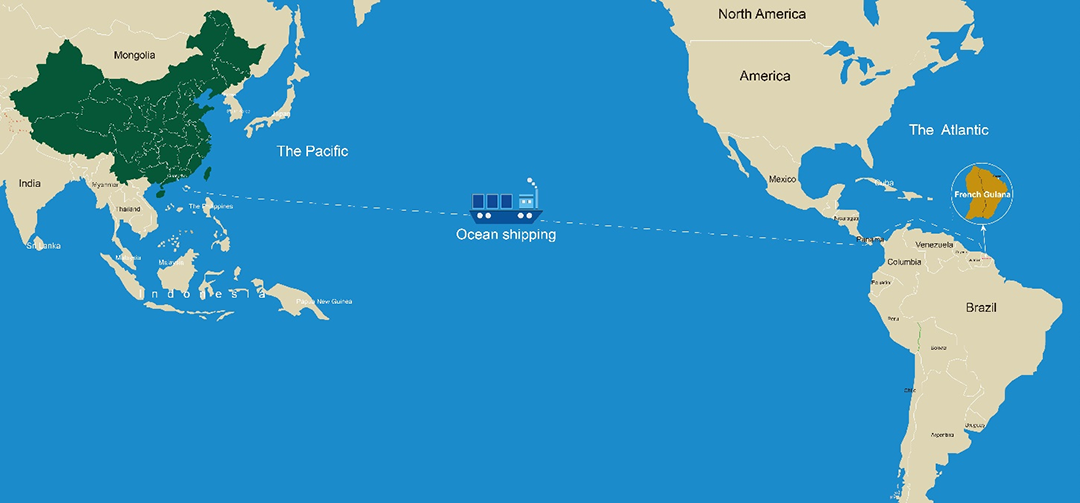 La Chine expédie un conteneur complet vers la Guyane française